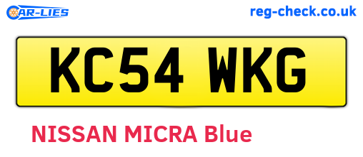 KC54WKG are the vehicle registration plates.