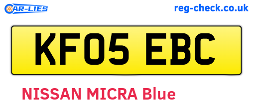 KF05EBC are the vehicle registration plates.