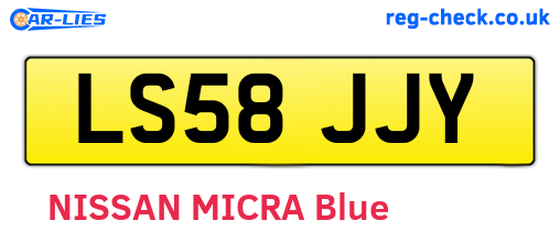 LS58JJY are the vehicle registration plates.