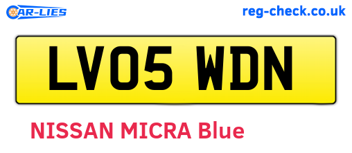 LV05WDN are the vehicle registration plates.