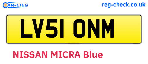 LV51ONM are the vehicle registration plates.