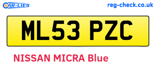 ML53PZC are the vehicle registration plates.