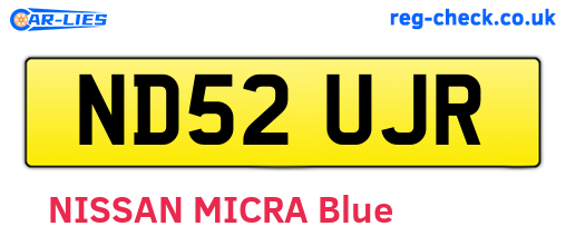 ND52UJR are the vehicle registration plates.