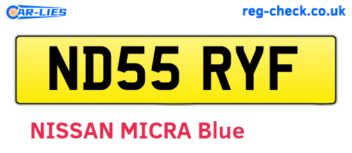 ND55RYF are the vehicle registration plates.