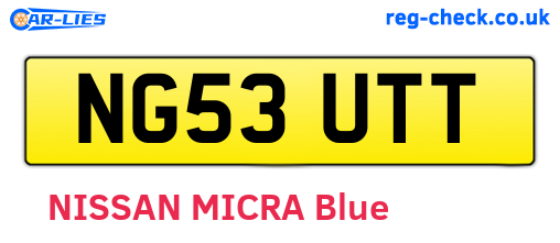 NG53UTT are the vehicle registration plates.