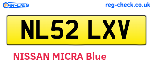 NL52LXV are the vehicle registration plates.