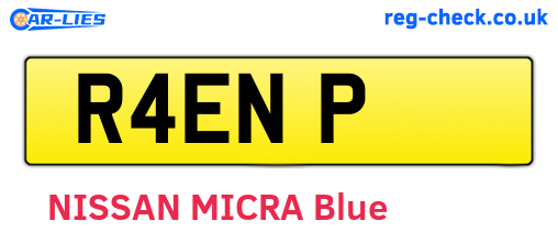 R4ENP are the vehicle registration plates.