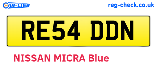 RE54DDN are the vehicle registration plates.