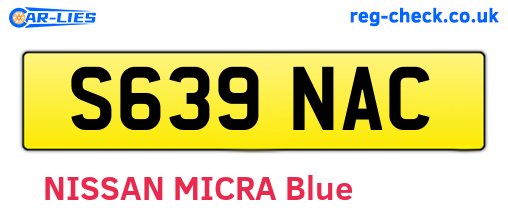 S639NAC are the vehicle registration plates.