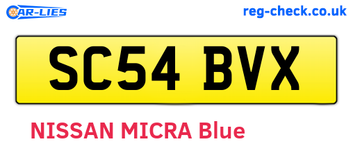 SC54BVX are the vehicle registration plates.