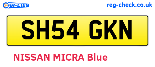 SH54GKN are the vehicle registration plates.