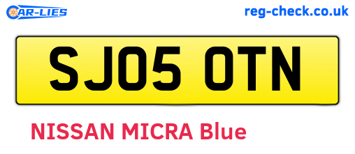 SJ05OTN are the vehicle registration plates.