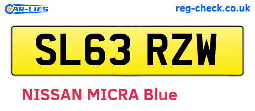 SL63RZW are the vehicle registration plates.