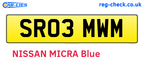 SR03MWM are the vehicle registration plates.