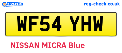 WF54YHW are the vehicle registration plates.