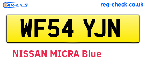 WF54YJN are the vehicle registration plates.