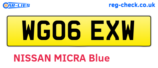 WG06EXW are the vehicle registration plates.