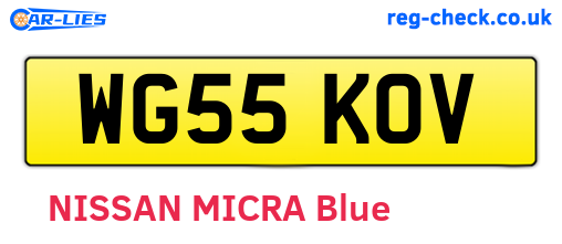 WG55KOV are the vehicle registration plates.