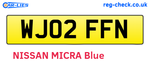 WJ02FFN are the vehicle registration plates.
