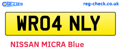 WR04NLY are the vehicle registration plates.