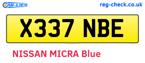 X337NBE are the vehicle registration plates.