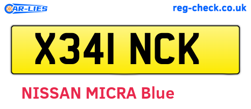 X341NCK are the vehicle registration plates.