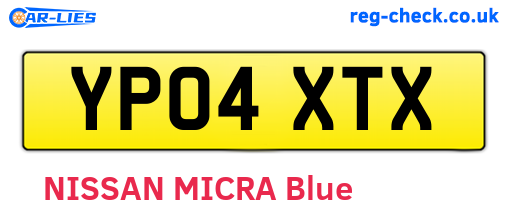 YP04XTX are the vehicle registration plates.