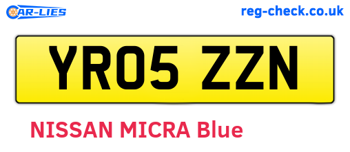 YR05ZZN are the vehicle registration plates.