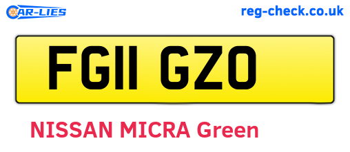 FG11GZO are the vehicle registration plates.