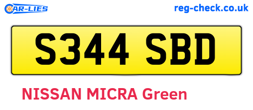 S344SBD are the vehicle registration plates.