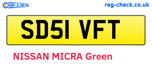 SD51VFT are the vehicle registration plates.