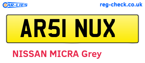 AR51NUX are the vehicle registration plates.