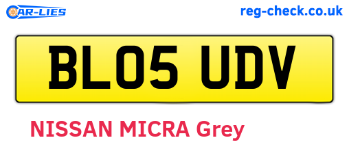BL05UDV are the vehicle registration plates.