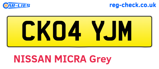 CK04YJM are the vehicle registration plates.