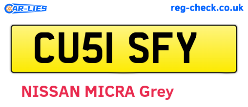 CU51SFY are the vehicle registration plates.