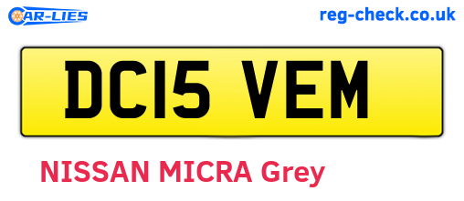 DC15VEM are the vehicle registration plates.