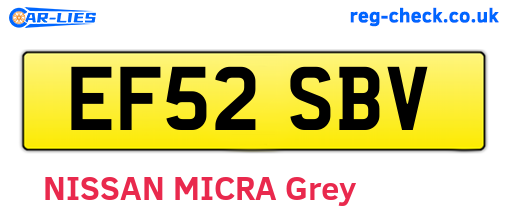 EF52SBV are the vehicle registration plates.