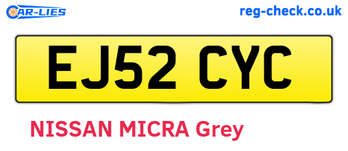 EJ52CYC are the vehicle registration plates.