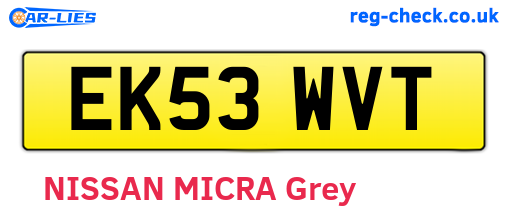 EK53WVT are the vehicle registration plates.