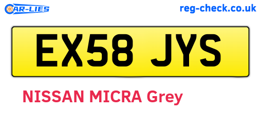 EX58JYS are the vehicle registration plates.