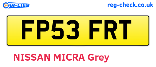 FP53FRT are the vehicle registration plates.