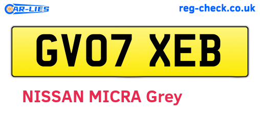 GV07XEB are the vehicle registration plates.