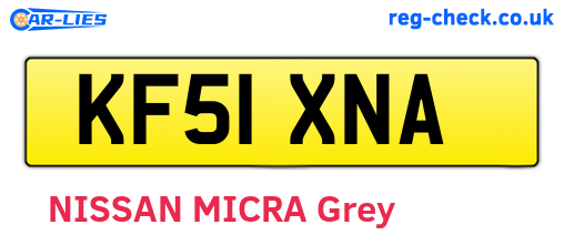 KF51XNA are the vehicle registration plates.