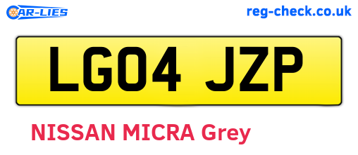 LG04JZP are the vehicle registration plates.