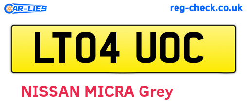 LT04UOC are the vehicle registration plates.