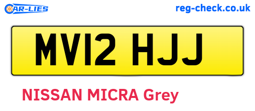 MV12HJJ are the vehicle registration plates.