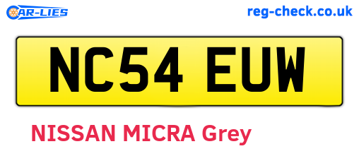 NC54EUW are the vehicle registration plates.