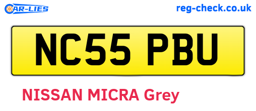 NC55PBU are the vehicle registration plates.