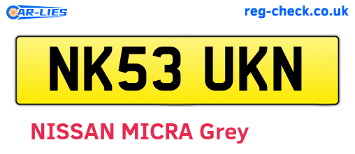 NK53UKN are the vehicle registration plates.