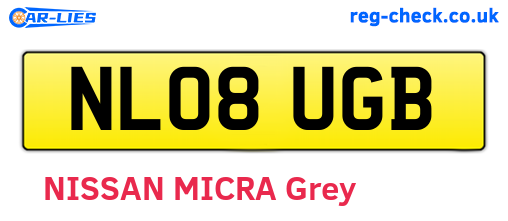 NL08UGB are the vehicle registration plates.